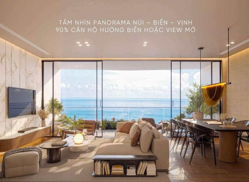 Không gian căn hộ với tầm nhìn ra vịnh, hình ảnh minh hoạ của chủ đầu tư